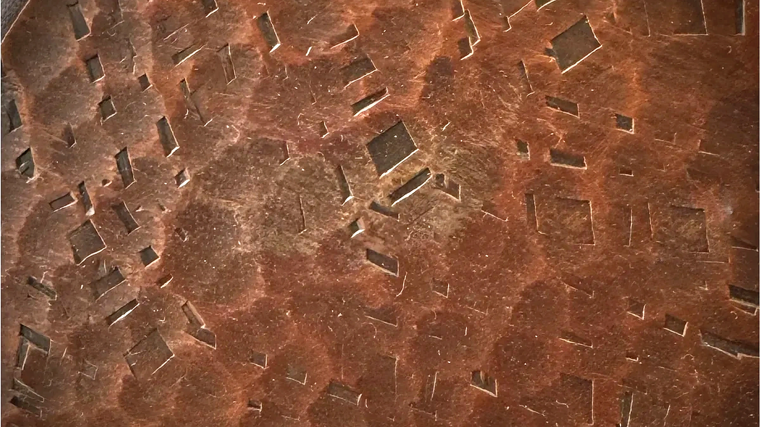 Premium hand-hammered copper decorative metal surface