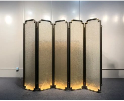 Backlit decorative metal screen portfolio installation